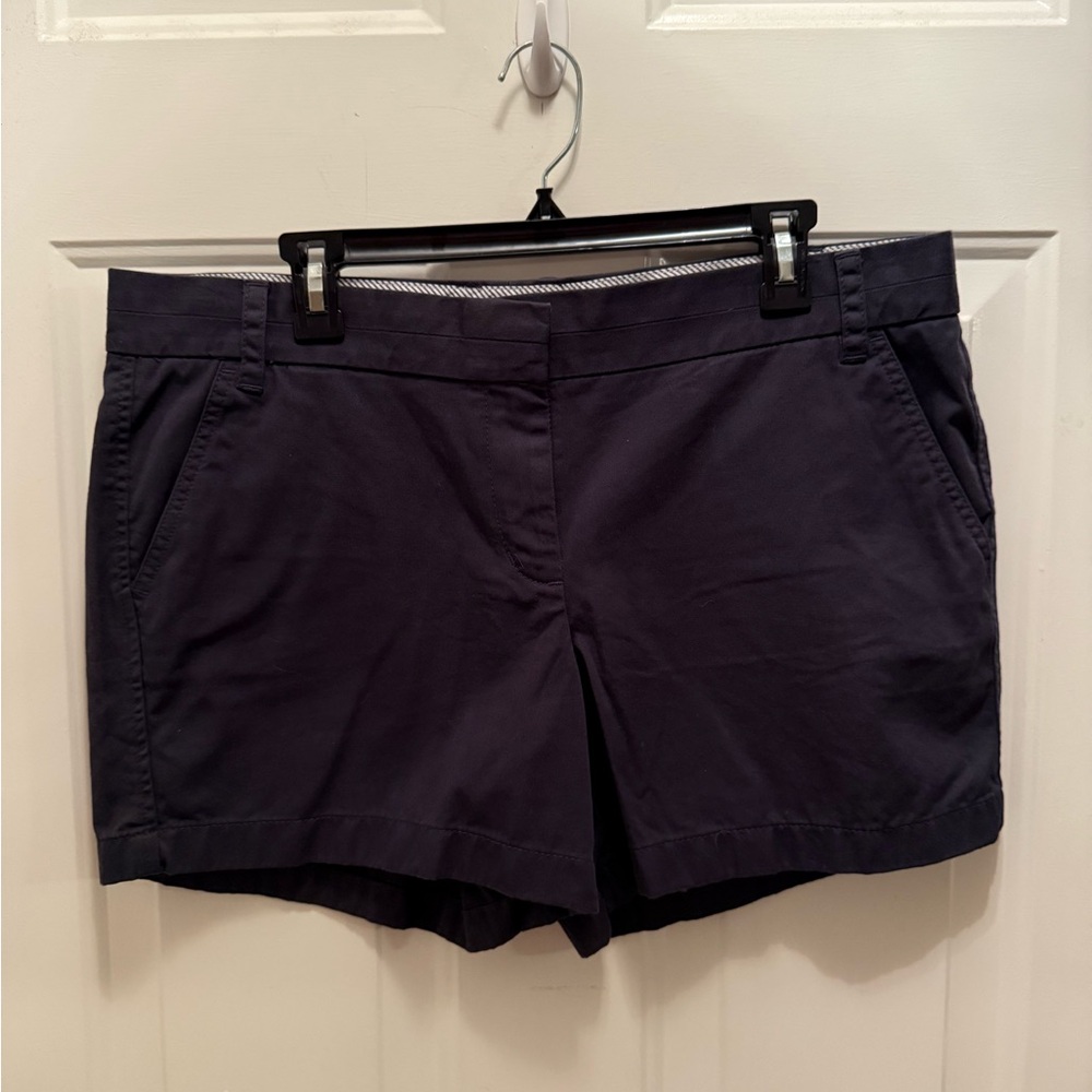 J. Crew Navy Blue Chino Shorts Tailored 100% Cotton Style NWT